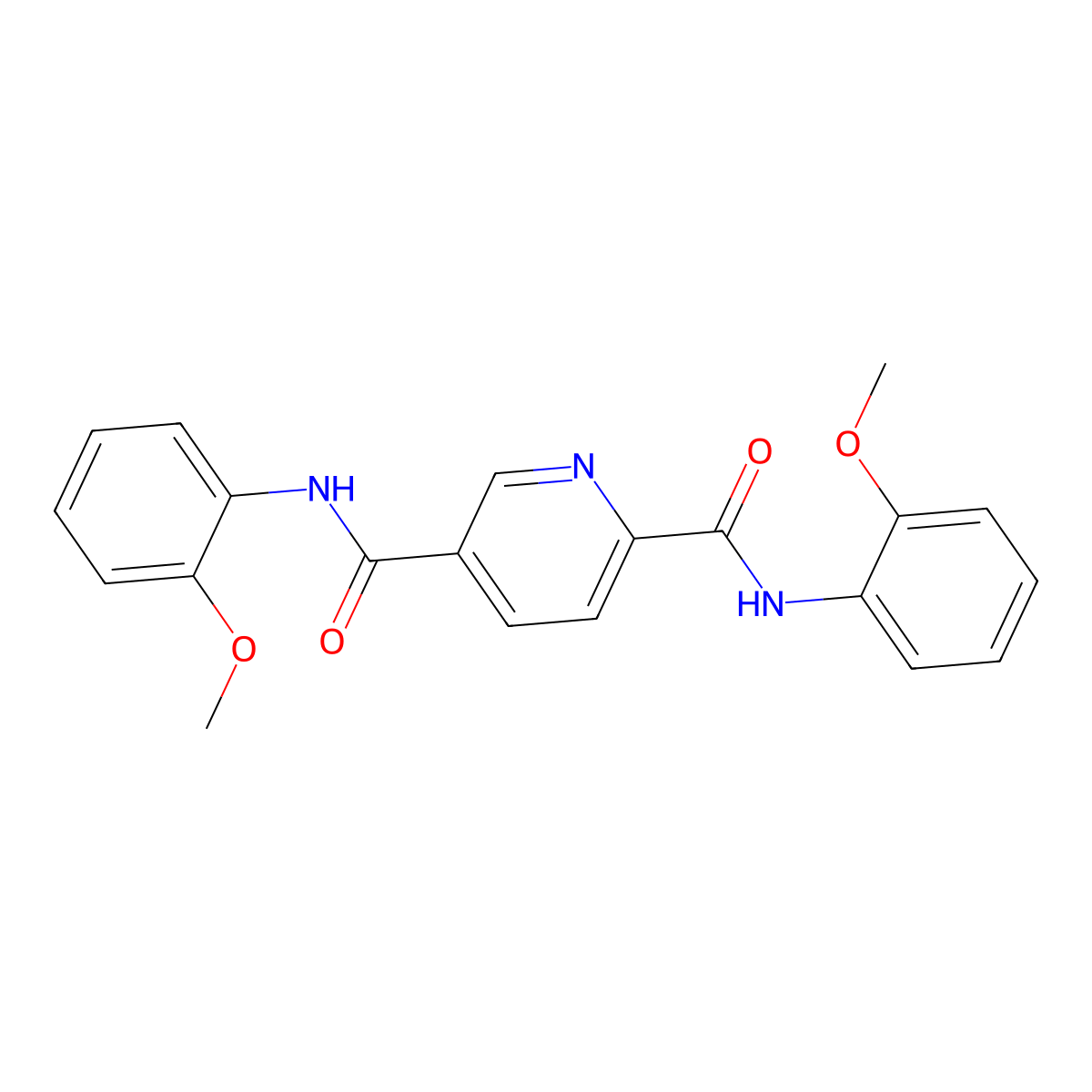 2-N,5-N-bis(2-methoxyphenyl)pyridine-2,5-dicarboxamide molecular structure, CAS 313644-89-2