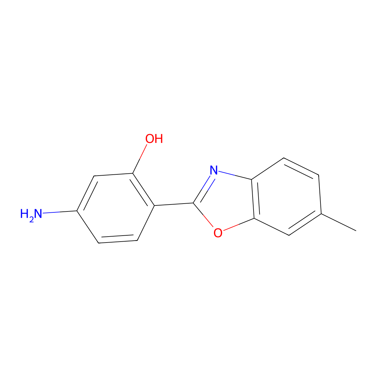 5-Amino-2-(6-methylbenzo[d]oxazol-2-yl)phenol molecular structure, CAS 313645-14-6