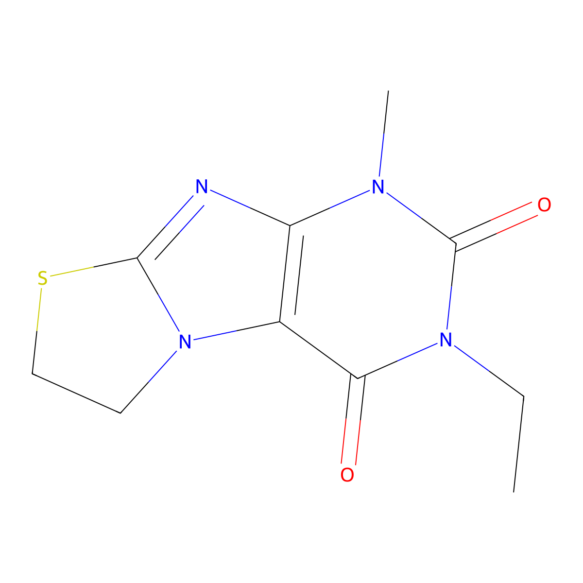 3-ethyl-1-methyl-6,7-dihydrothiazolo[2,3-f]purine-2,4(1H,3H)-dione molecular structure, CAS 313646-08-1