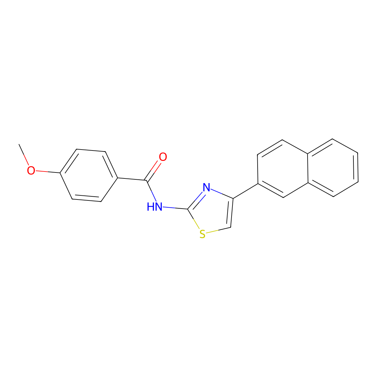 4-methoxy-N-(4-(naphthalen-2-yl)thiazol-2-yl)benzamide molecular structure, CAS 313646-11-6