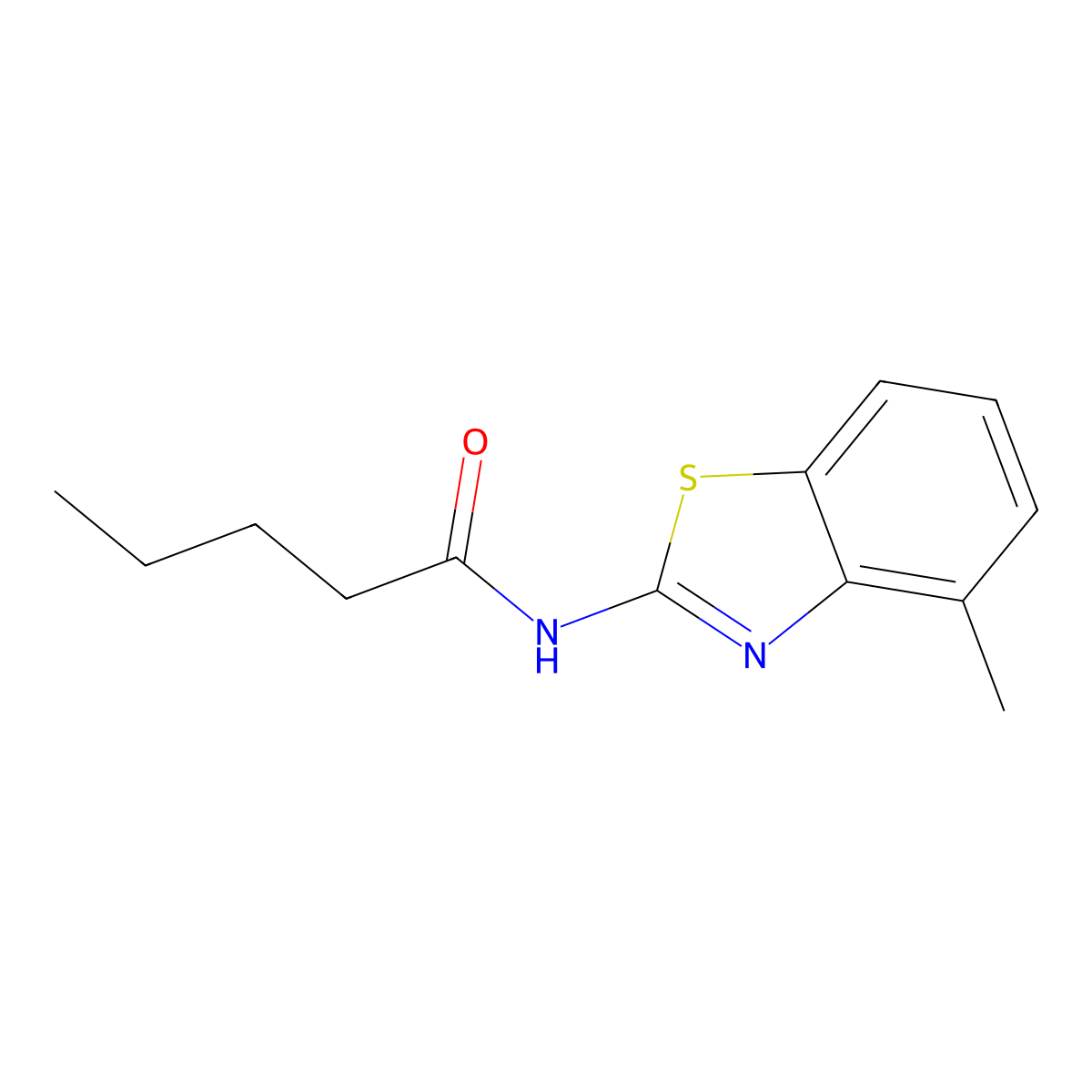 N-(4-methyl-1,3-benzothiazol-2-yl)pentanamide molecular structure, CAS 313646-13-8