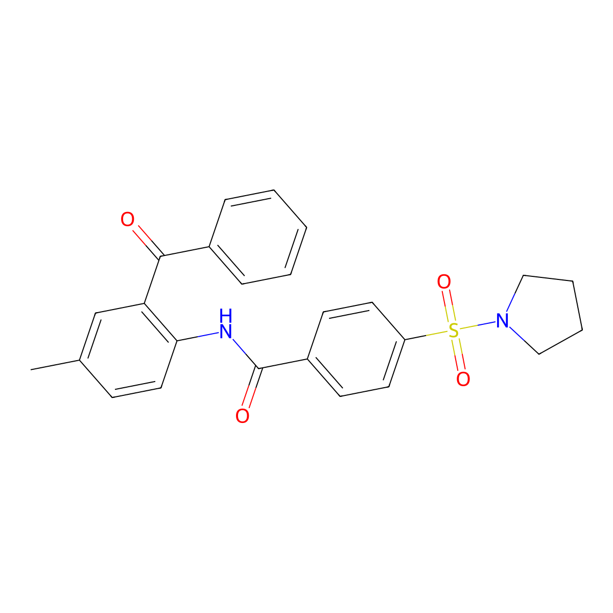 N-(2-Benzoyl-4-methylphenyl)-4-(pyrrolidine-1-sulfonyl)benzamide molecular structure, CAS 313646-24-1
