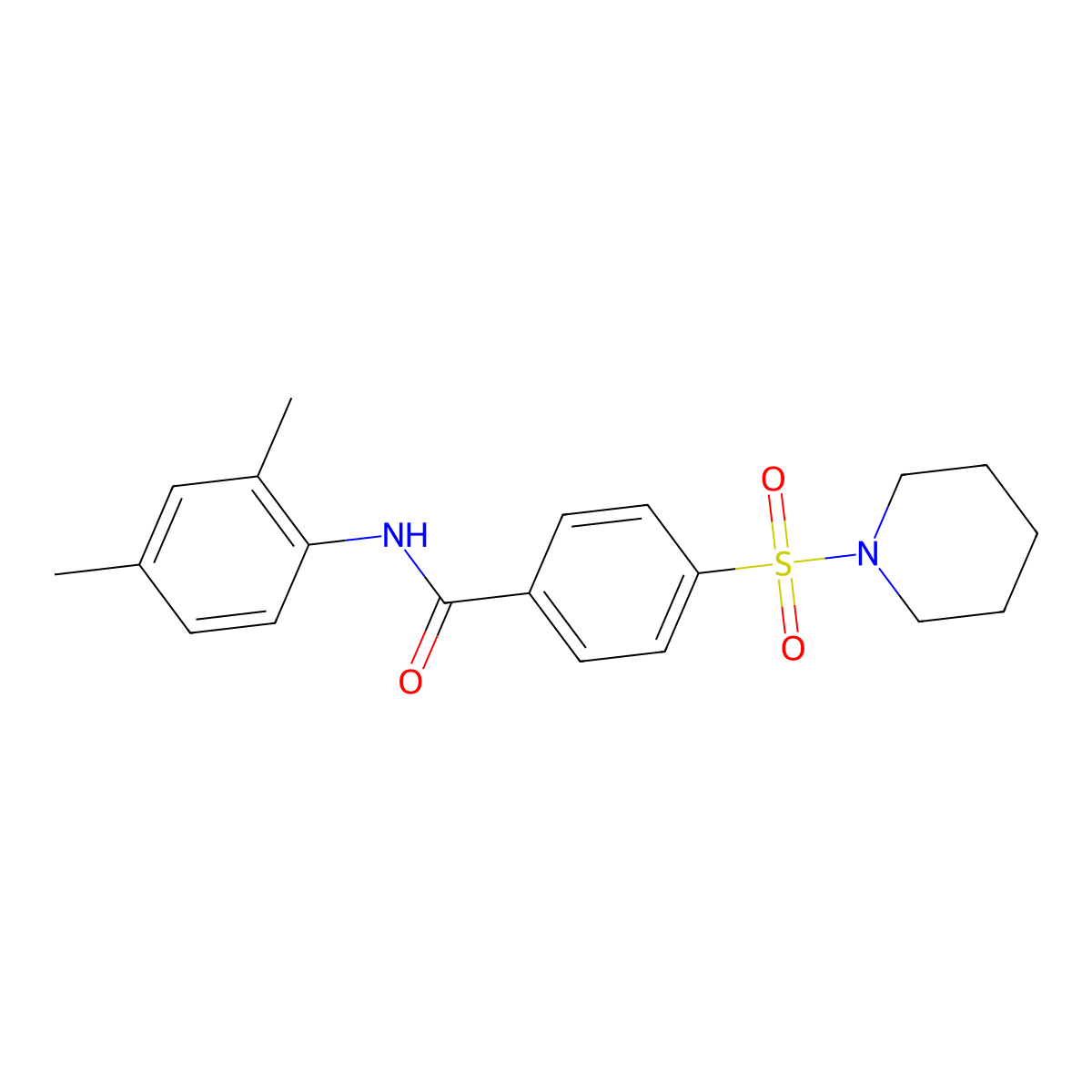 N-(2,4-dimethylphenyl)-4-(piperidine-1-sulfonyl)benzamide molecular structure, CAS 313646-36-5