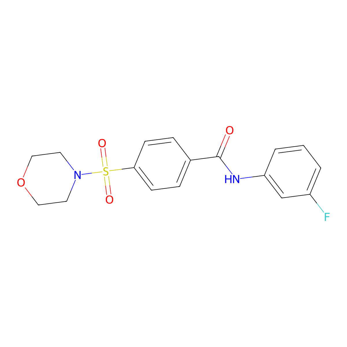 N-(3-fluorophenyl)-4-(morpholinosulfonyl)benzamide molecular structure, CAS 313646-45-6