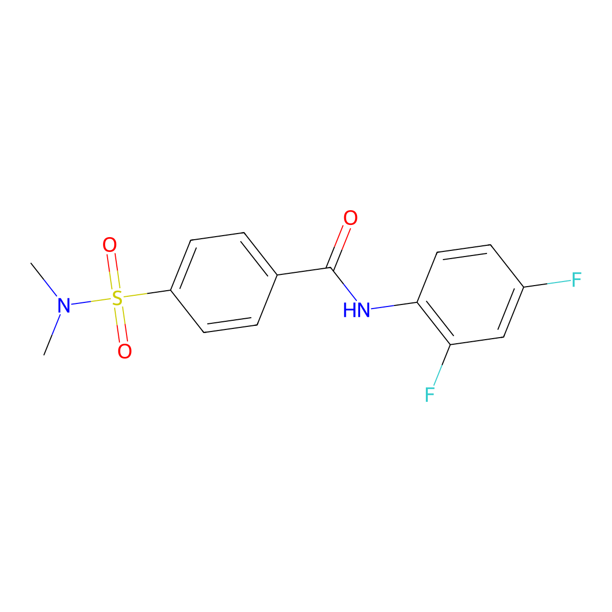 N-(2,4-difluorophenyl)-4-(dimethylsulfamoyl)benzamide molecular structure, CAS 313646-70-7