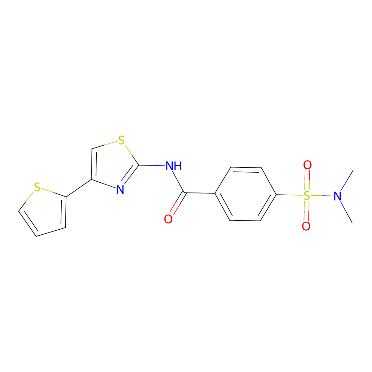 4-(dimethylsulfamoyl)-N-(4-thiophen-2-yl-2-thiazolyl)benzamide molecular structure, CAS 313646-72-9