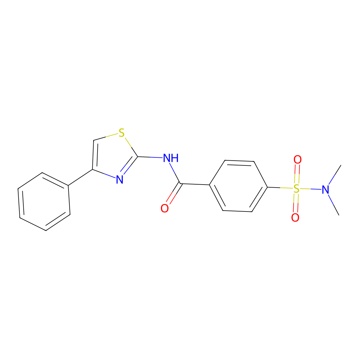 4-(dimethylsulfamoyl)-N-(4-phenyl-1,3-thiazol-2-yl)benzamide molecular structure, CAS 313646-73-0