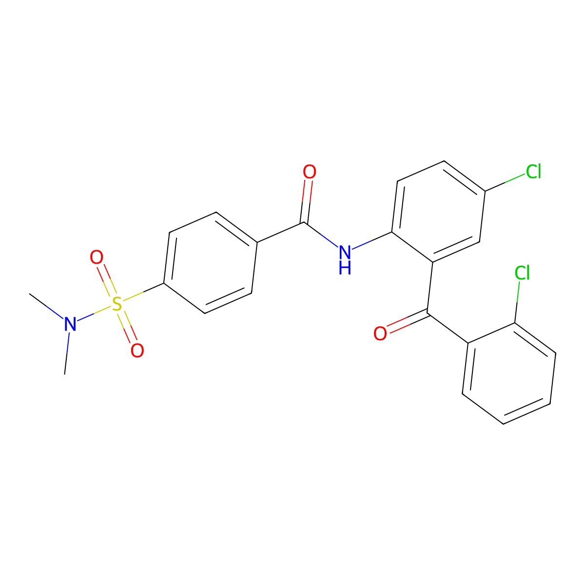 N-[4-chloro-2-(2-chlorobenzoyl)phenyl]-4-(dimethylsulfamoyl)benzamide molecular structure, CAS 313646-75-2