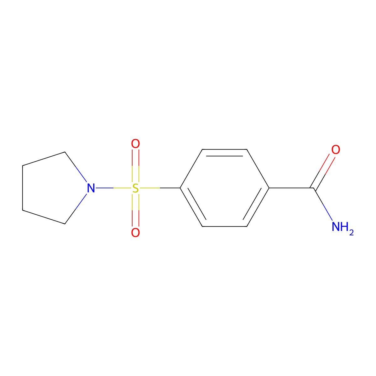4-(Pyrrolidin-1-ylsulfonyl)benzamide molecular structure, CAS 313646-76-3