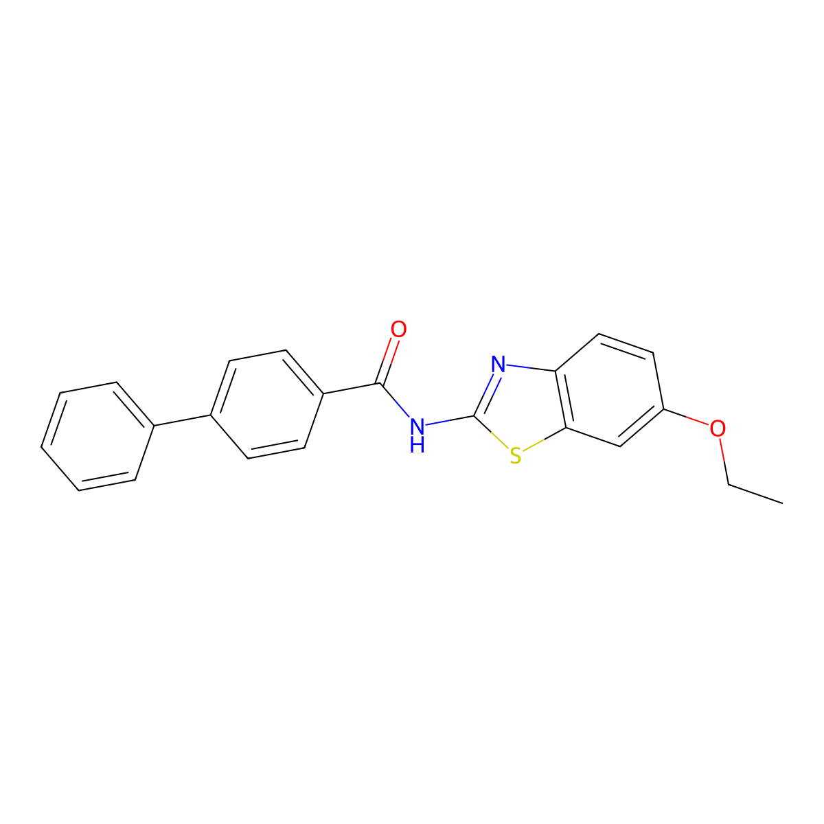 N-(6-ethoxybenzo[d]thiazol-2-yl)-[1,1'-biphenyl]-4-carboxamide molecular structure, CAS 313646-77-4