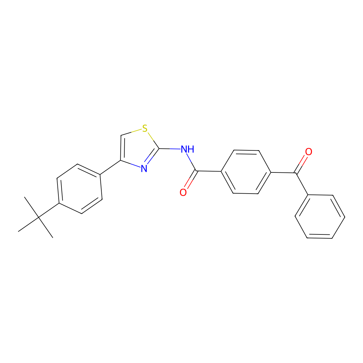 4-benzoyl-N-[4-(4-tert-butylphenyl)-1,3-thiazol-2-yl]benzamide molecular structure, CAS 313646-78-5