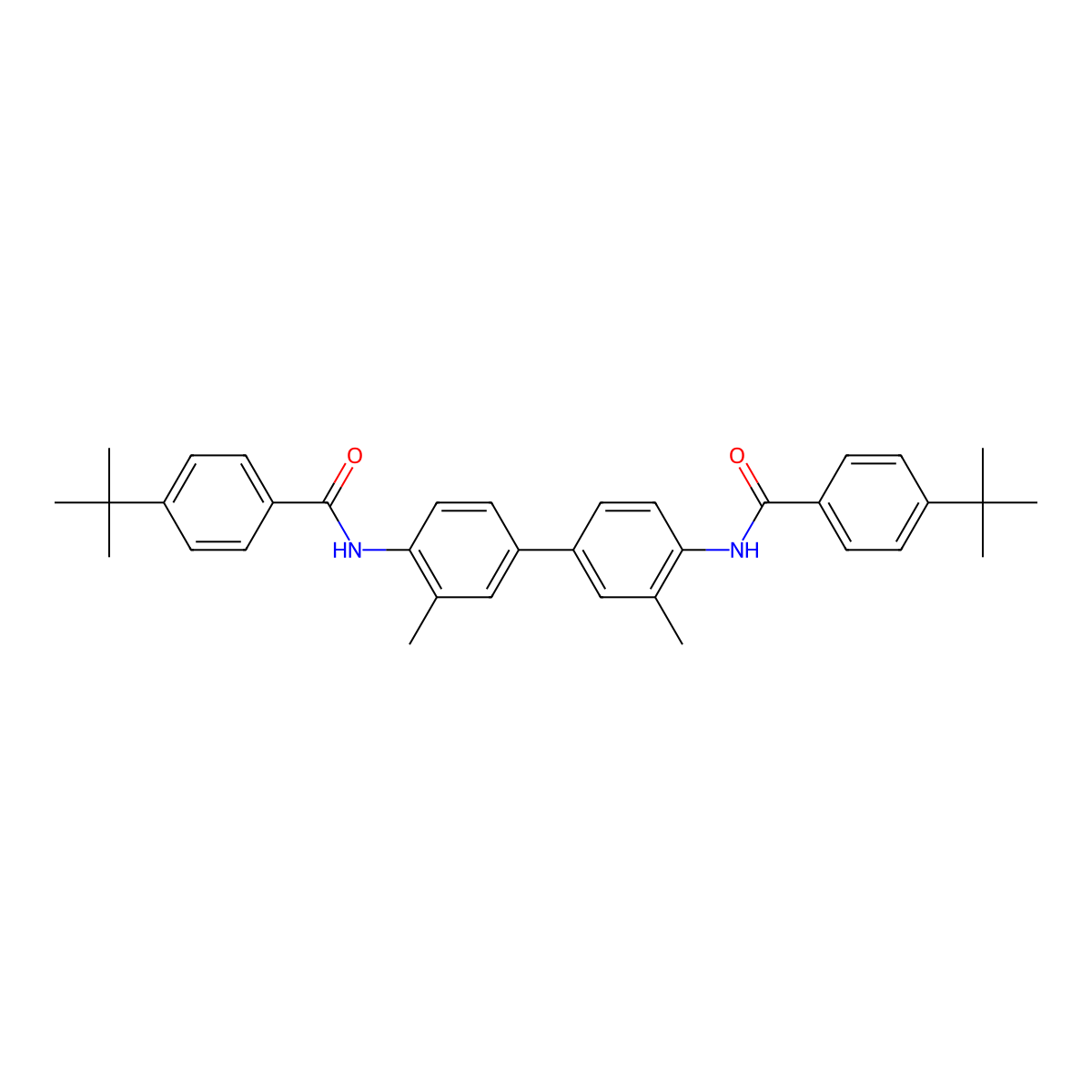 4-tert-butyl-N-[4-[4-[(4-tert-butylbenzoyl)amino]-3-methylphenyl]-2-methylphenyl]benzamide molecular structure, CAS 313646-79-6