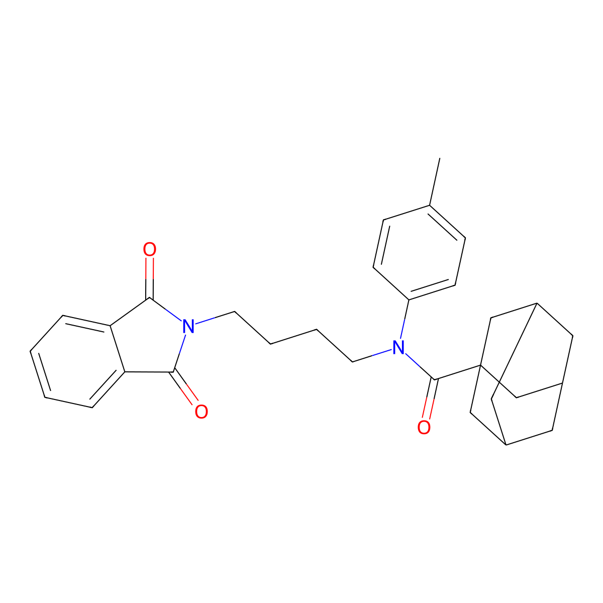 N-[4-(1,3-dioxoisoindol-2-yl)butyl]-N-(4-methylphenyl)adamantane-1-carboxamide molecular structure, CAS 313646-81-0