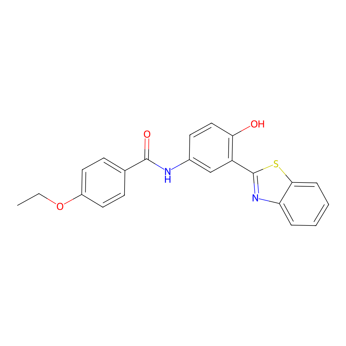 N-(3-(benzo[d]thiazol-2-yl)-4-hydroxyphenyl)-4-ethoxybenzamide molecular structure, CAS 313647-70-0