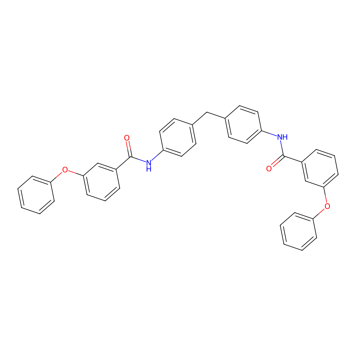 3-Phenoxy-N-(4-{[4-(3-phenoxybenzamido)phenyl]methyl}phenyl)benzamide molecular structure, CAS 313648-02-1
