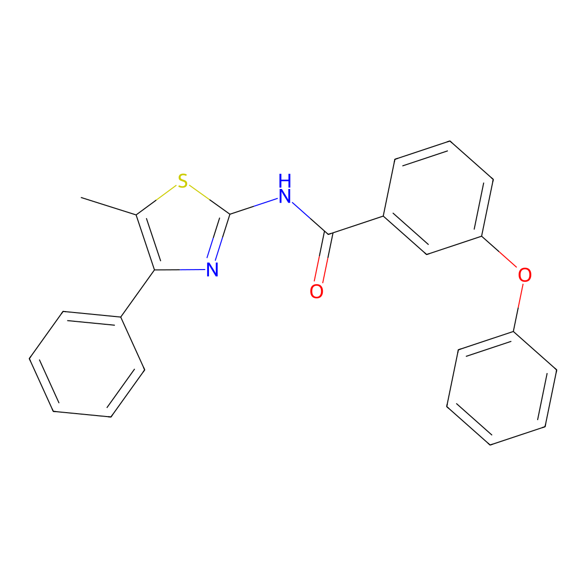 N-(5-methyl-4-phenyl-1,3-thiazol-2-yl)-3-phenoxybenzamide molecular structure, CAS 313648-04-3