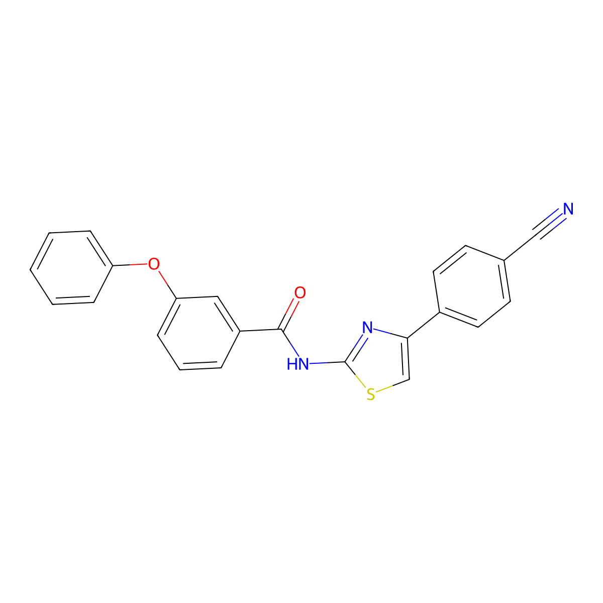 N-[4-(4-cyanophenyl)-1,3-thiazol-2-yl]-3-phenoxybenzamide molecular structure, CAS 313648-07-6