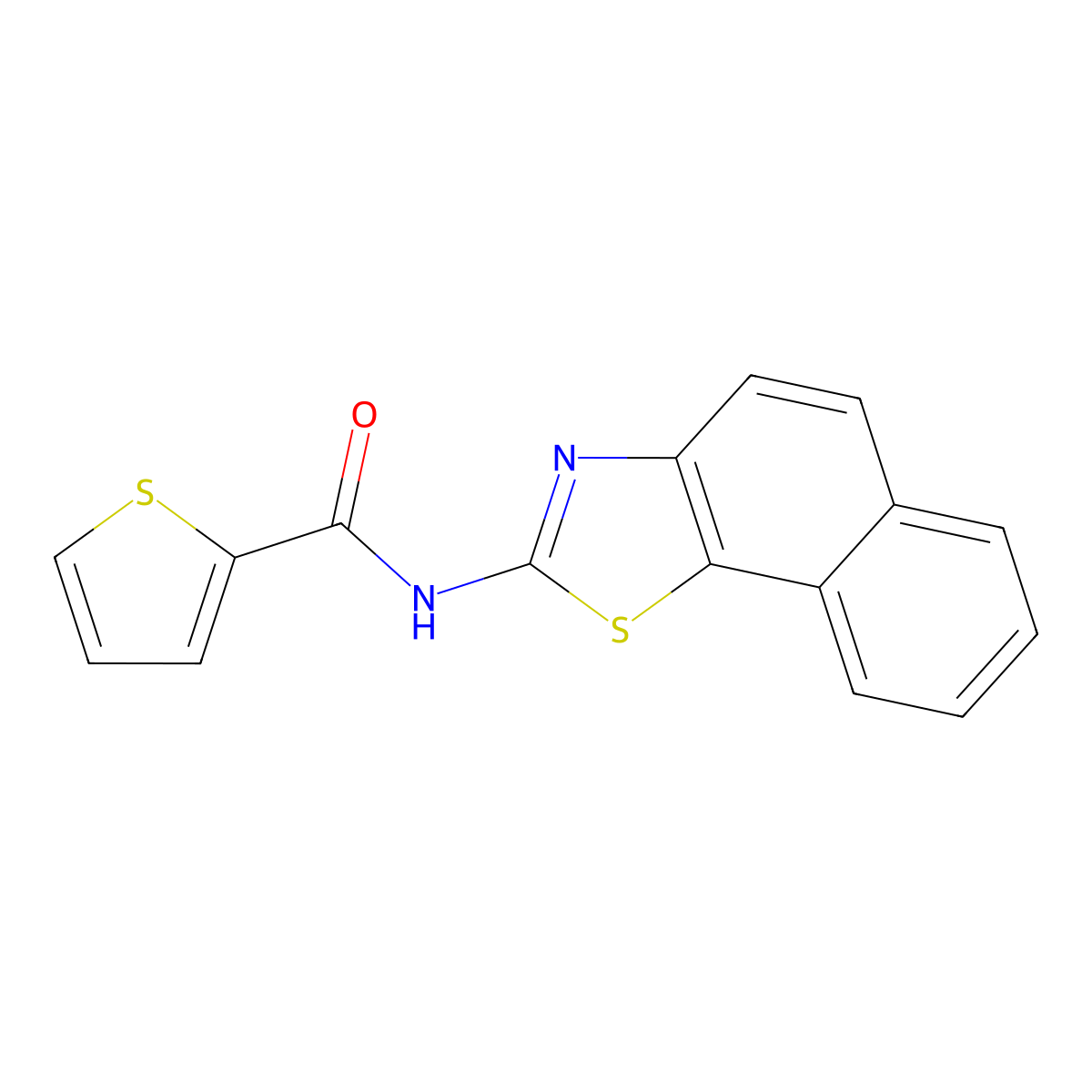 N-benzo[g][1,3]benzothiazol-2-ylthiophene-2-carboxamide molecular structure, CAS 313648-13-4