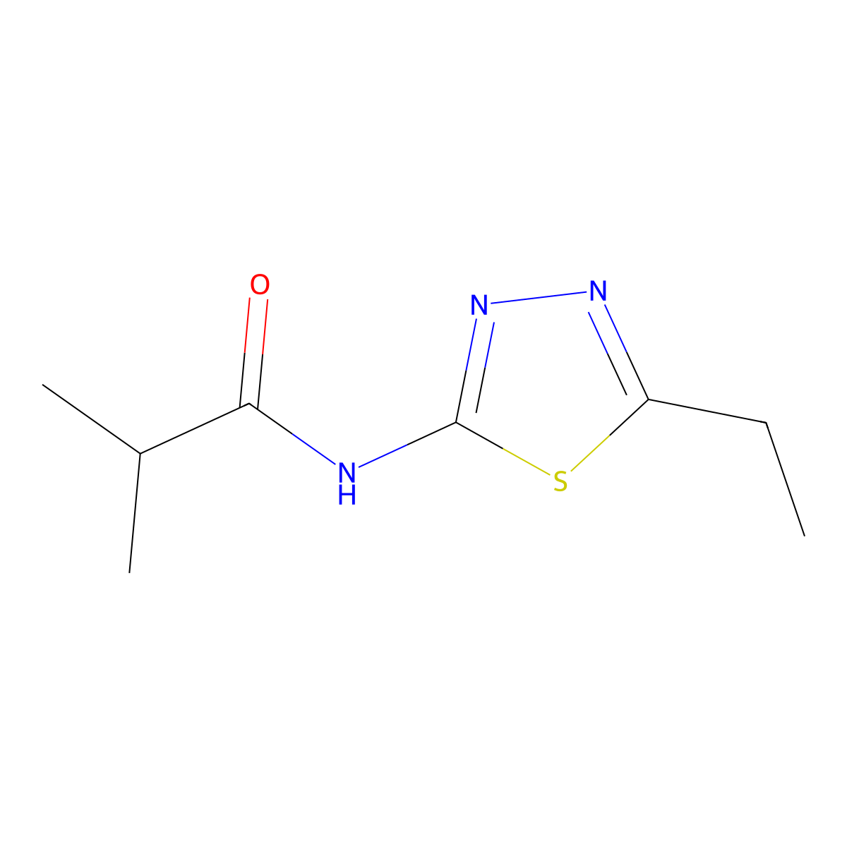 N-(5-ethyl-1,3,4-thiadiazol-2-yl)-2-methylpropanamide molecular structure, CAS 313648-38-3