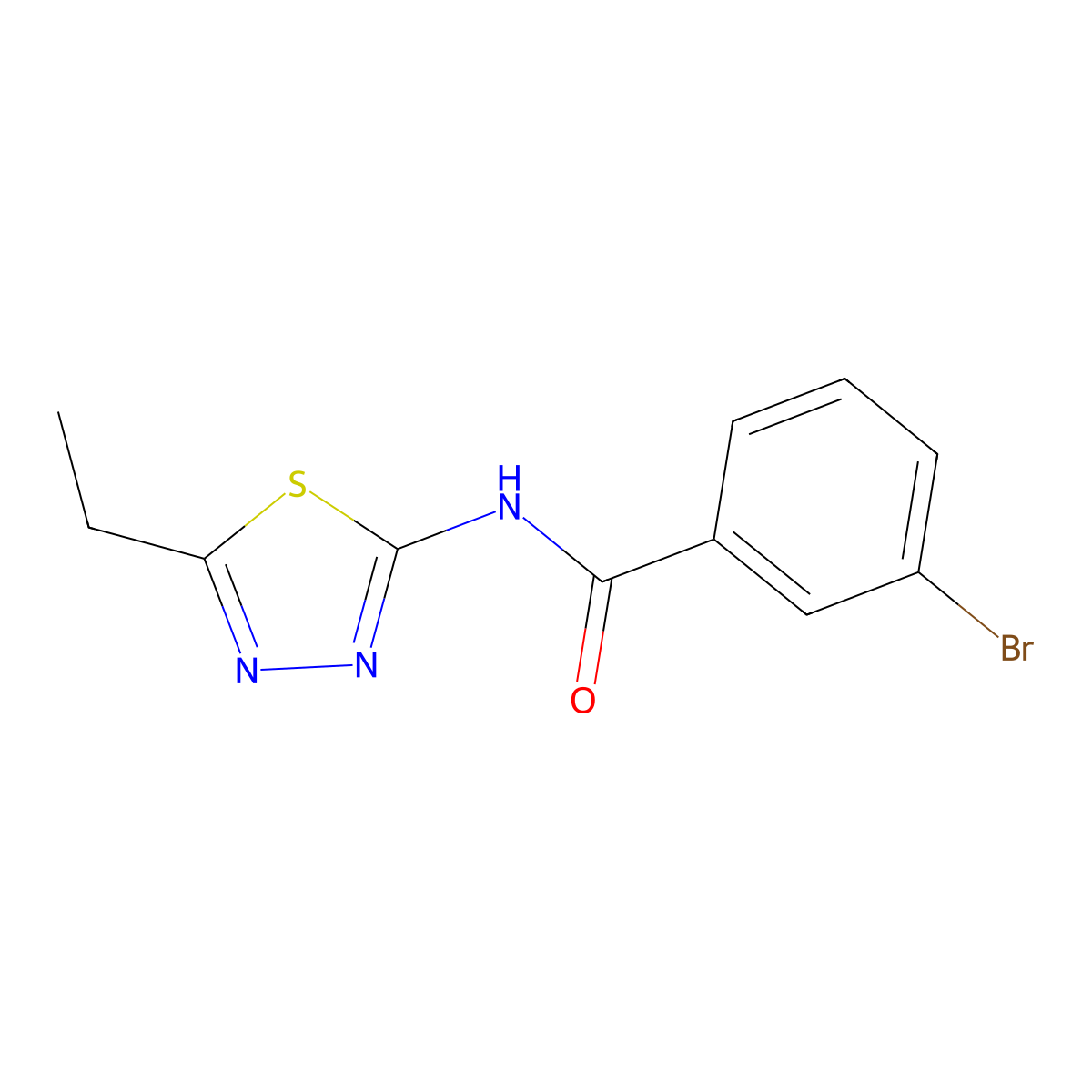 3-bromo-N-(5-ethyl-1,3,4-thiadiazol-2-yl)benzamide molecular structure, CAS 313648-41-8