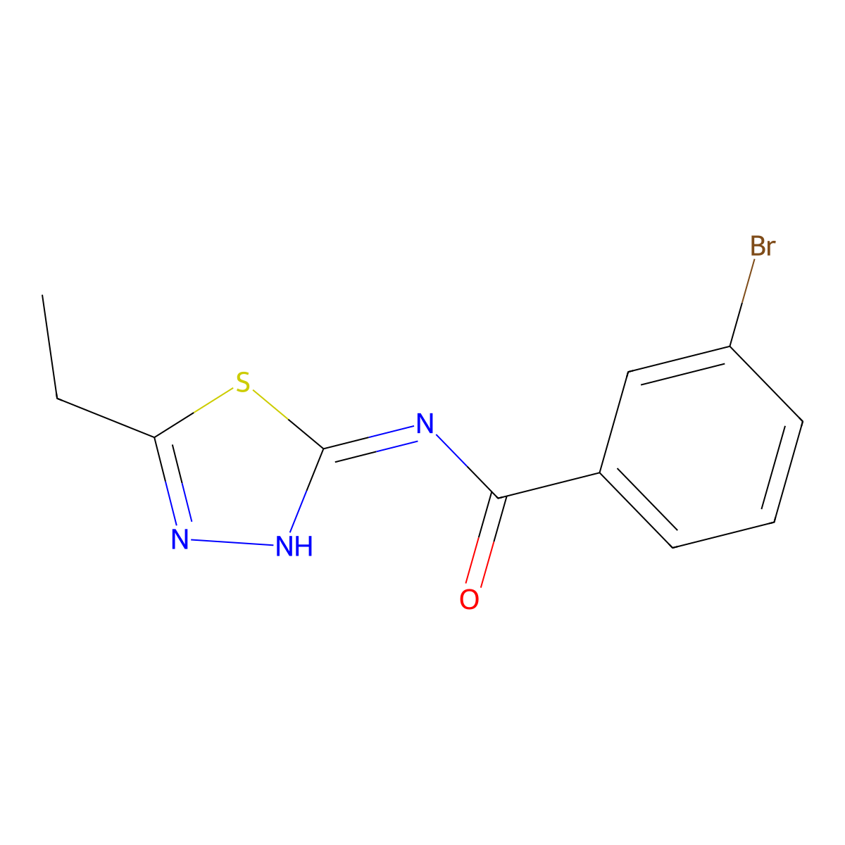 3-bromo-N-(5-ethyl-1,3,4-thiadiazol-2-yl)benzamide molecular structure, CAS 313648-41-8