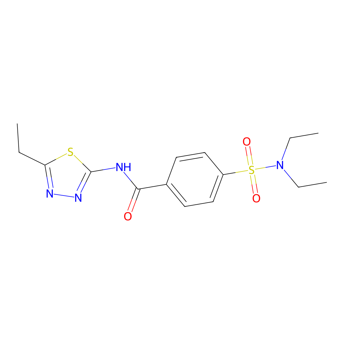 4-(diethylsulfamoyl)-N-(5-ethyl-1,3,4-thiadiazol-2-yl)benzamide molecular structure, CAS 313648-46-3