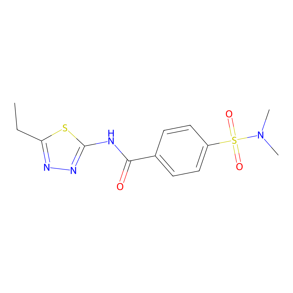4-(dimethylsulfamoyl)-N-(5-ethyl-1,3,4-thiadiazol-2-yl)benzamide molecular structure, CAS 313648-57-6