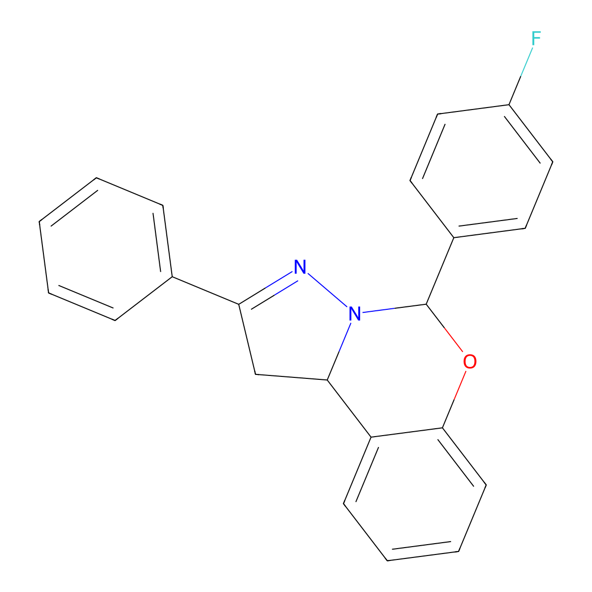 5-(4-Fluorophenyl)-2-phenyl-1,10b-dihydropyrazolo[1,5-c][1,3]benzoxazine molecular structure, CAS 313648-73-6