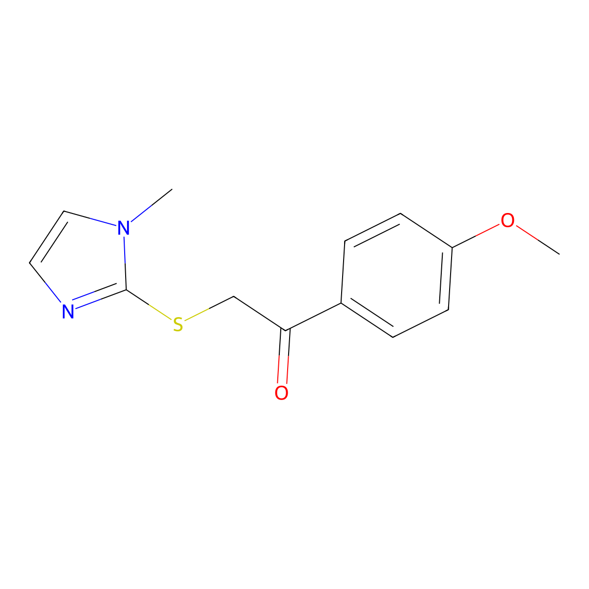 1-(4-methoxyphenyl)-2-[(1-methyl-1H-imidazol-2-yl)sulfanyl]ethanone molecular structure, CAS 313648-79-2