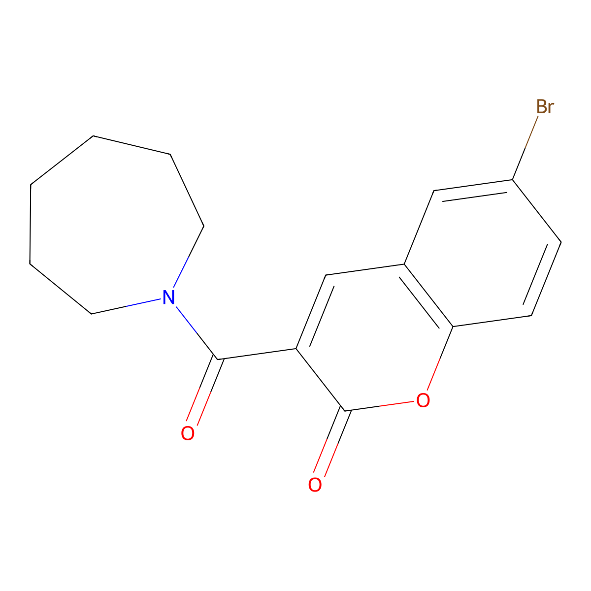 3-(azepane-1-carbonyl)-6-bromo-2H-chromen-2-one molecular structure, CAS 313648-95-2