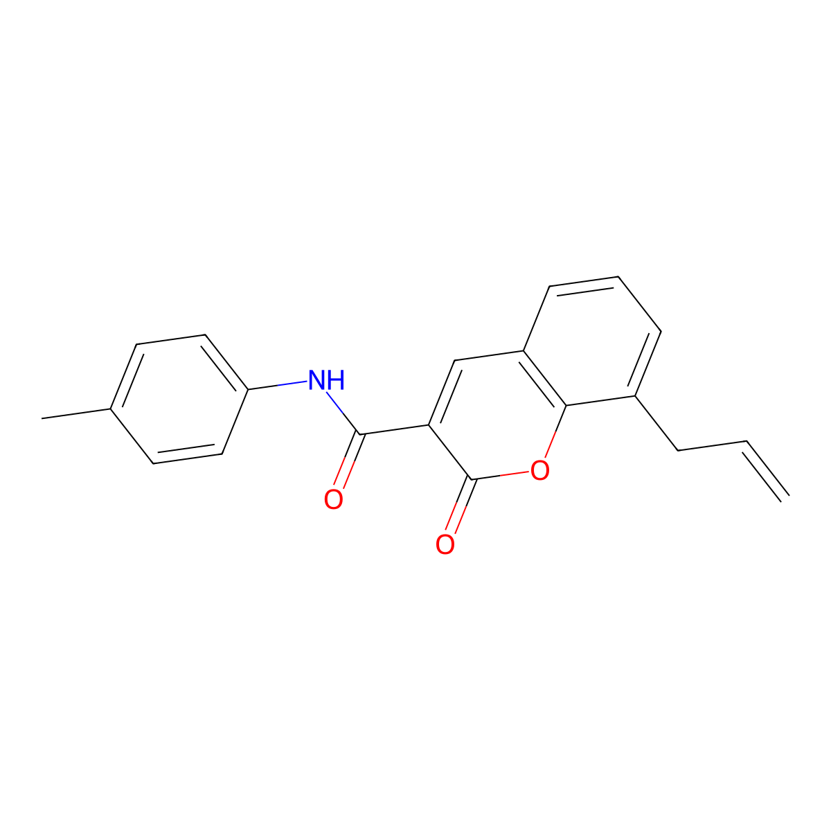 N-(4-methylphenyl)-2-oxo-8-(prop-2-en-1-yl)-2H-chromene-3-carboxamide molecular structure, CAS 313648-97-4