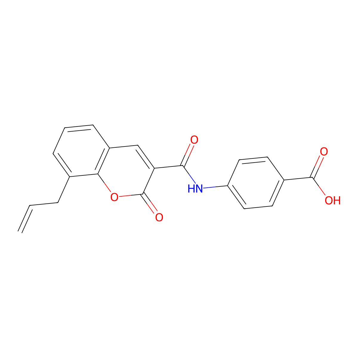 4-[(8-Allyl-2-oxo-2H-chromene-3-carbonyl)-amino]-benzoic acid molecular structure, CAS 313648-99-6