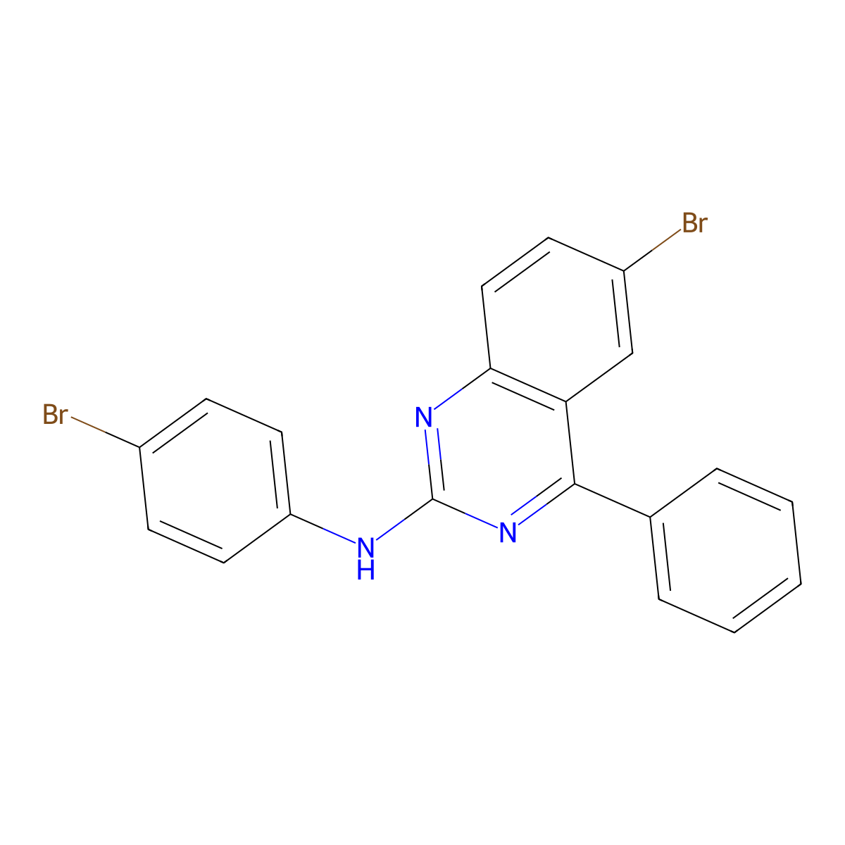 6-bromo-N-(4-bromophenyl)-4-phenylquinazolin-2-amine molecular structure, CAS 313649-17-1