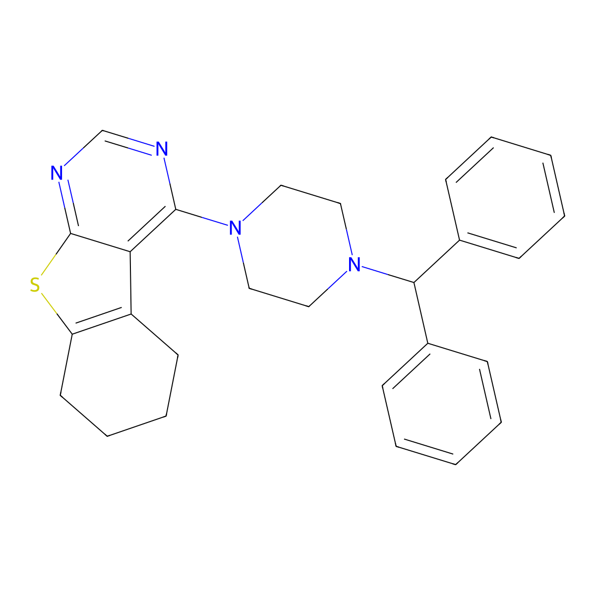 4-(4-Benzhydryl-1-piperazinyl)-5,6,7,8-tetrahydro[1]benzothieno[2,3-d]pyrimidine molecular structure, CAS 313649-26-2
