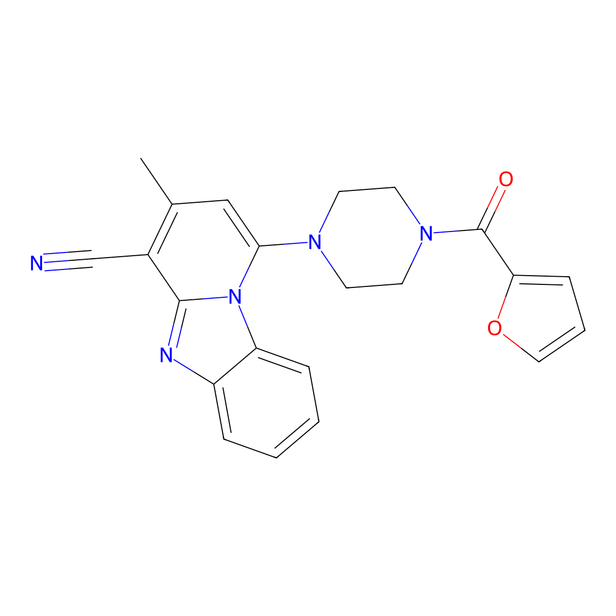 1-[4-(2-Furoyl)-1-piperazinyl]-3-methylpyrido[1,2-a]benzimidazole-4-carbonitrile molecular structure, CAS 313650-01-0