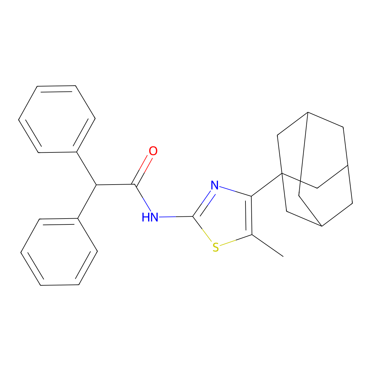 N-[4-(1-adamantyl)-5-methyl-1,3-thiazol-2-yl]-2,2-diphenylacetamide molecular structure, CAS 313650-33-8