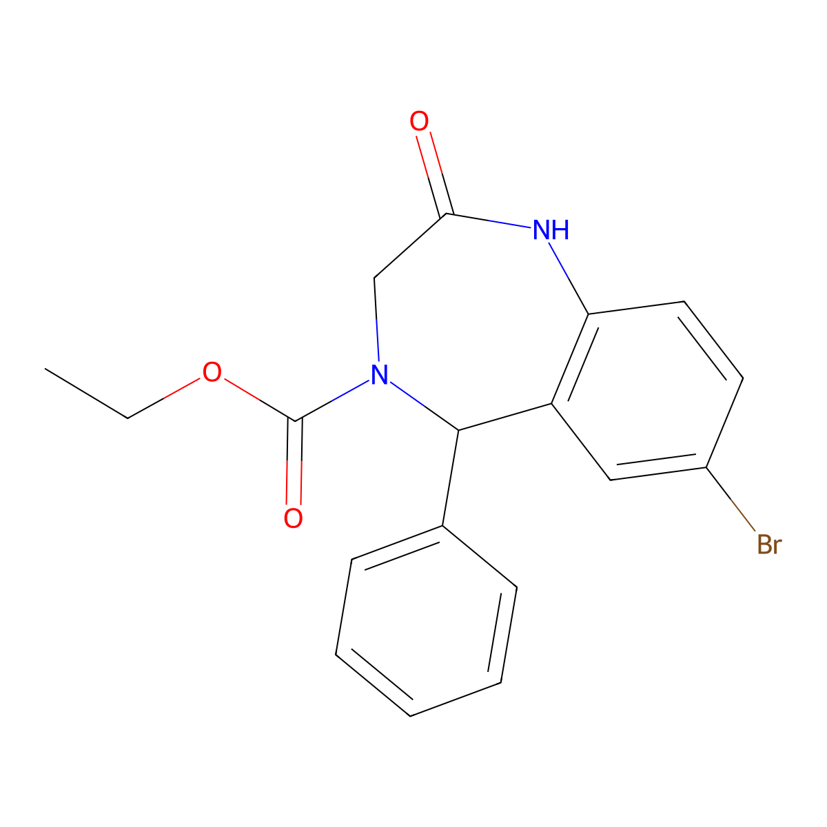 ethyl 7-bromo-2-oxo-5-phenyl-3,5-dihydro-1H-1,4-benzodiazepine-4-carboxylate molecular structure, CAS 313650-44-1