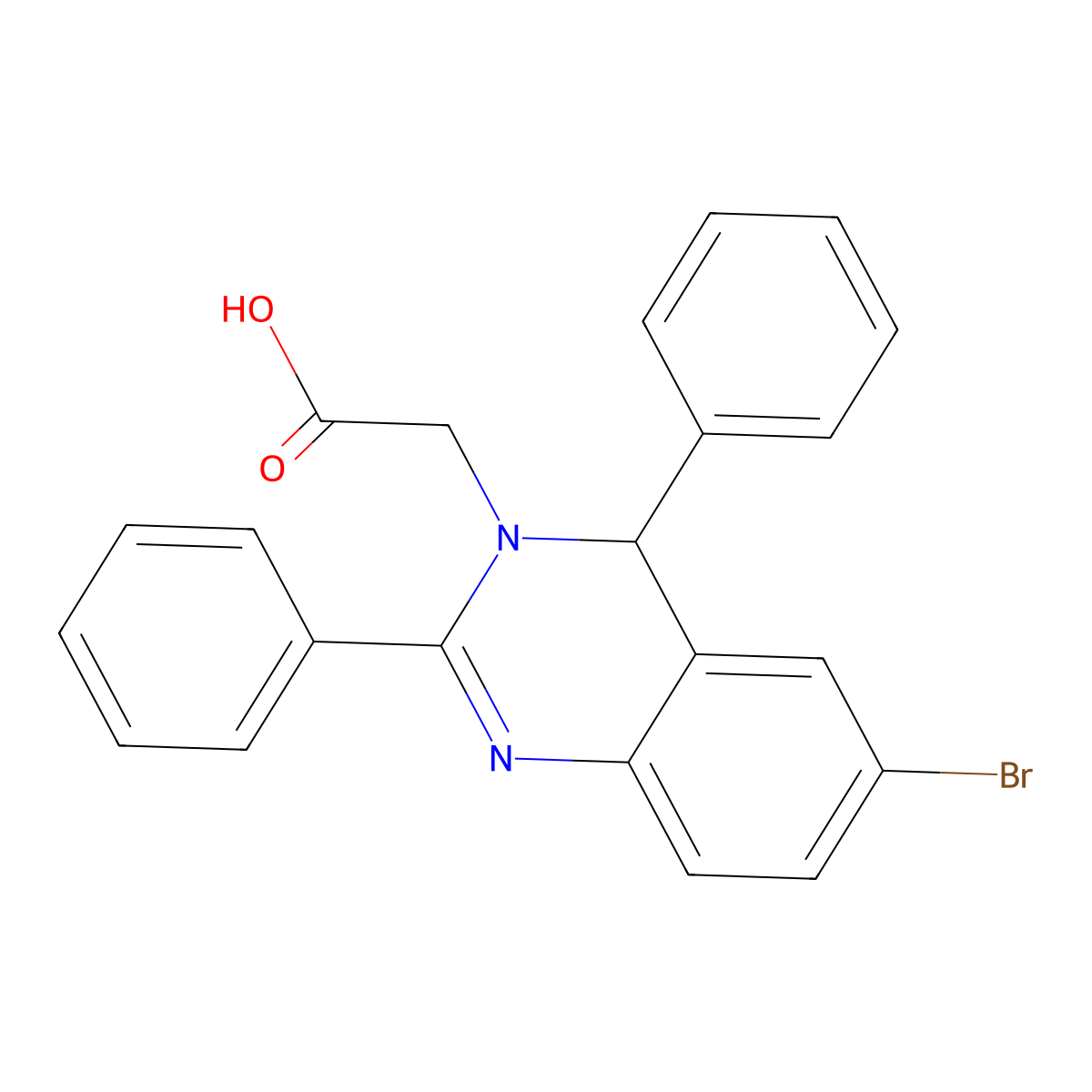 (6-bromo-2,4-diphenylquinazolin-3(4H)-yl)acetic acid molecular structure, CAS 313650-47-4