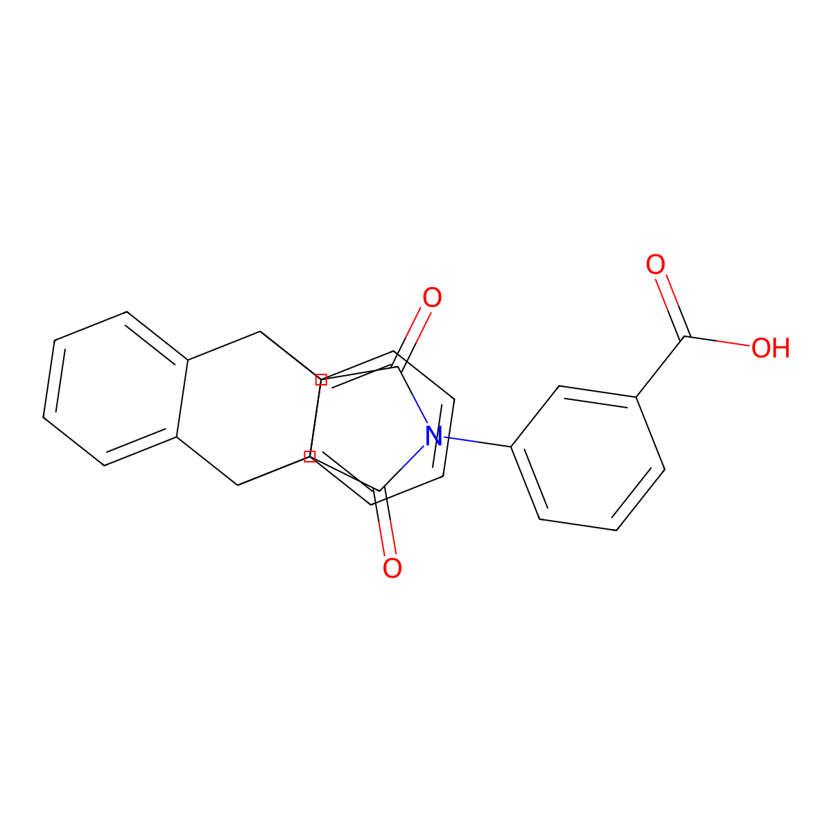 3-(16,18-Dioxo-17-azapentacyclo[6.6.5.02,7.09,14.015,19]nonadeca-2,4,6,9,11,13-hexaen-17-yl)benzoic acid molecular structure, CAS 313653-93-9