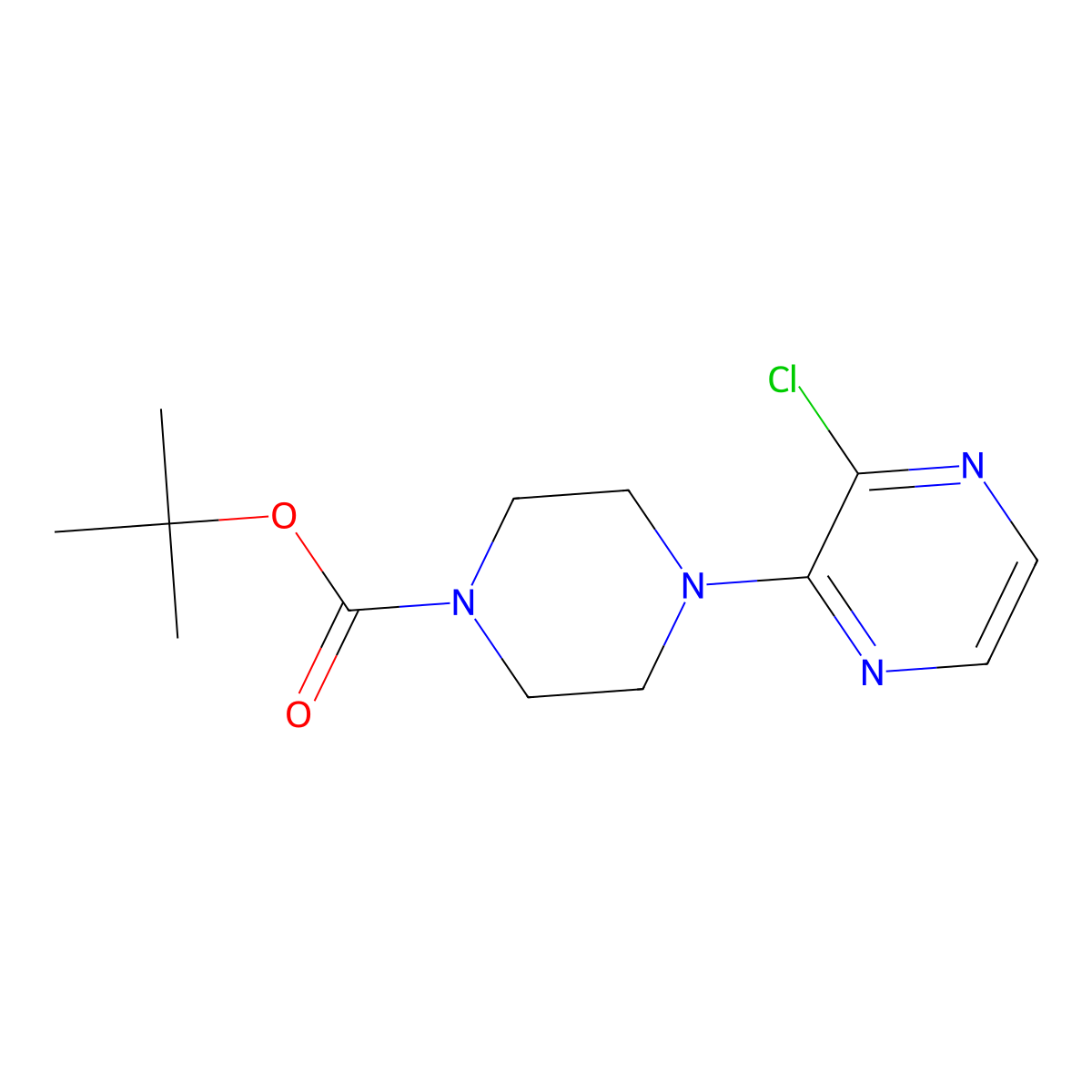 Tert-butyl 4-(3-chloropyrazin-2-yl)piperazine-1-carboxylate molecular structure, CAS 313654-83-0