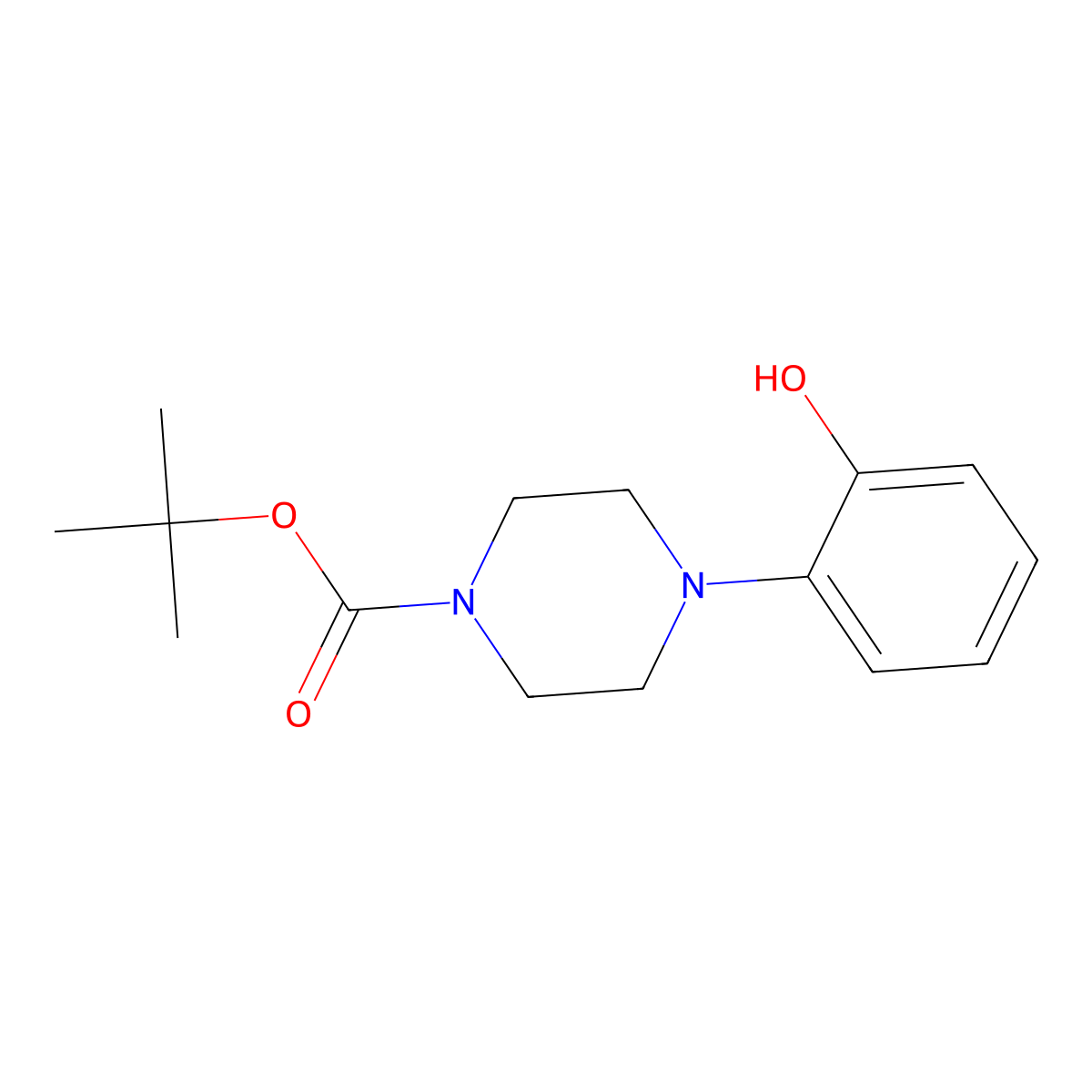 Tert-butyl 4-(2-hydroxyphenyl)piperazine-1-carboxylate molecular structure, CAS 313657-51-1