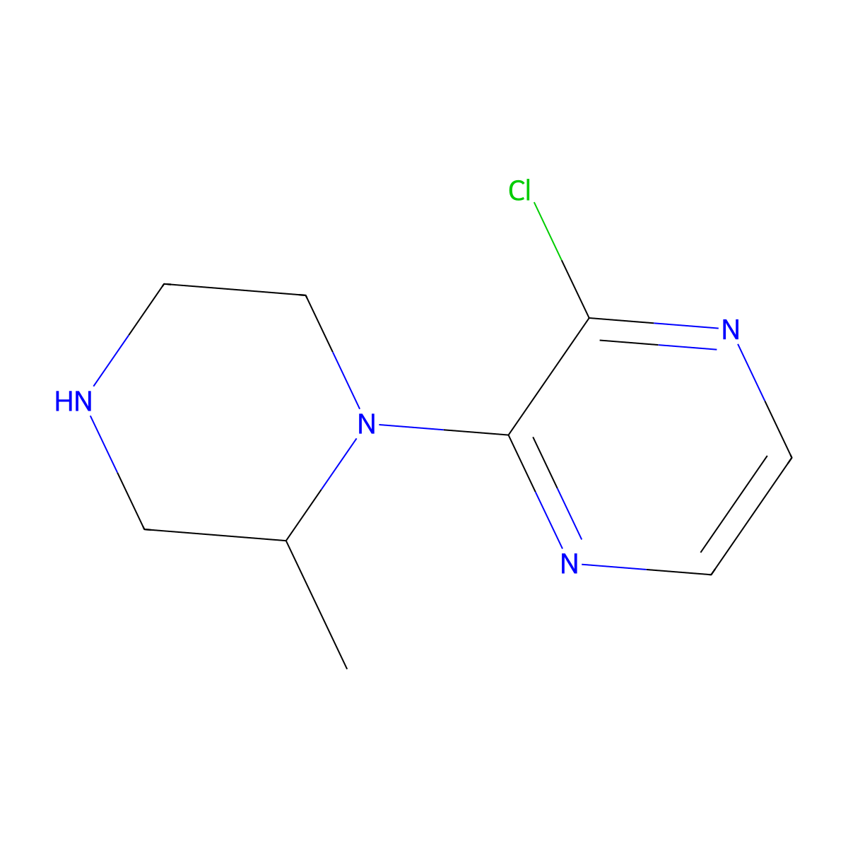 (R)-2-Chloro-3-(2-methylpiperazin-1-YL)pyrazine molecular structure, CAS 313657-76-0