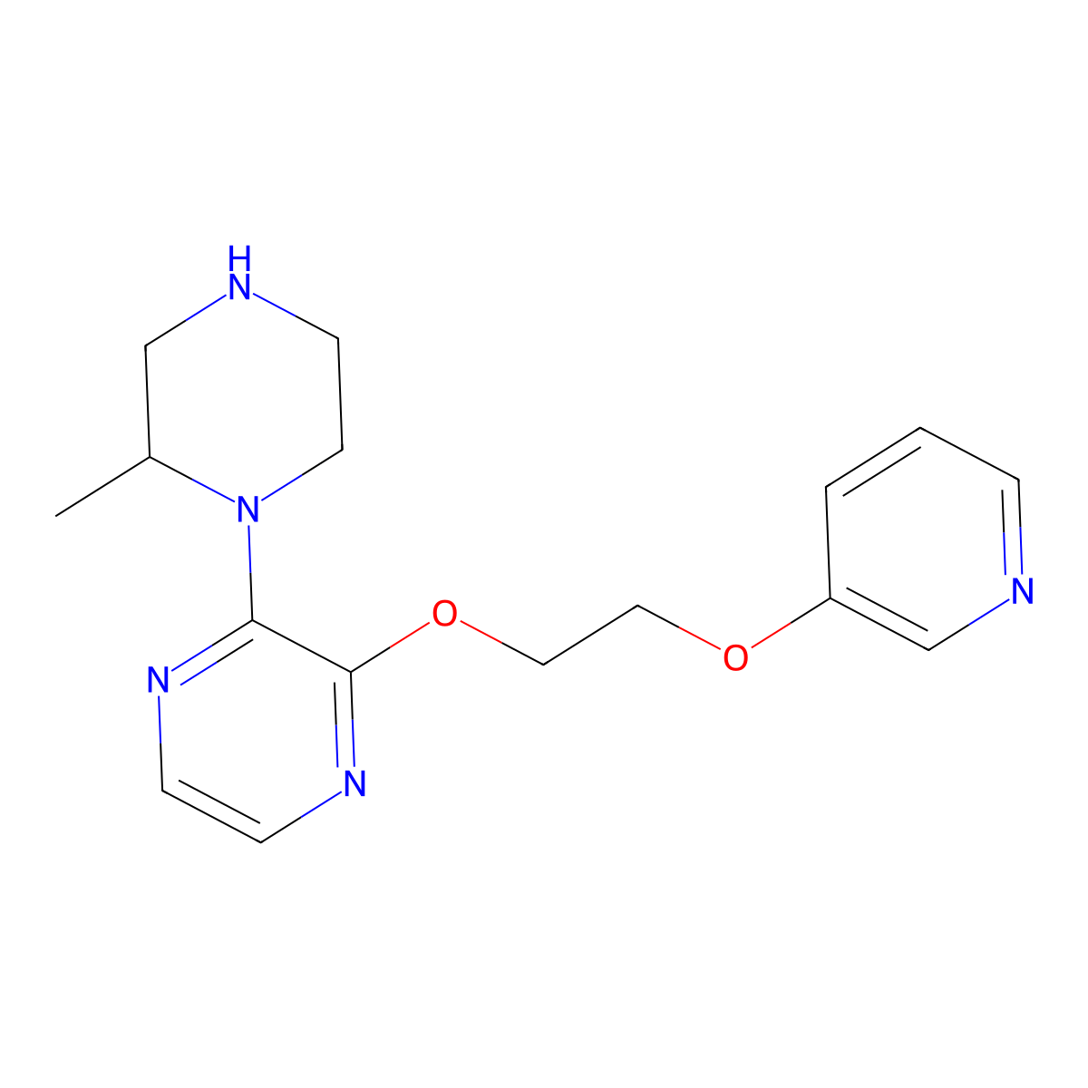 (2R)-methyl-1-{3-[2-(3-pyridinyloxy)ethoxy]-2-pyrazinyl}piperazine molecular structure, CAS 313658-33-2