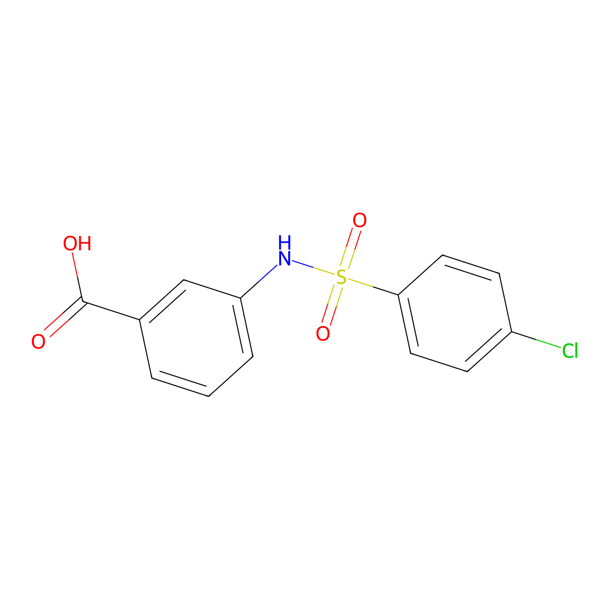 3-(4-Chlorobenzenesulfonamido)benzoic acid molecular structure, CAS 313658-68-3