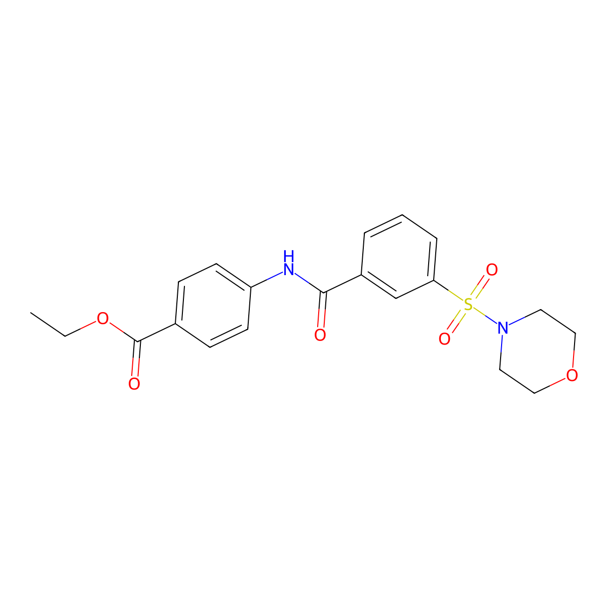 4-[[[3-(4-Morpholinylsulfonyl)phenyl]-oxomethyl]amino]benzoic acid ethyl ester molecular structure, CAS 313659-11-9