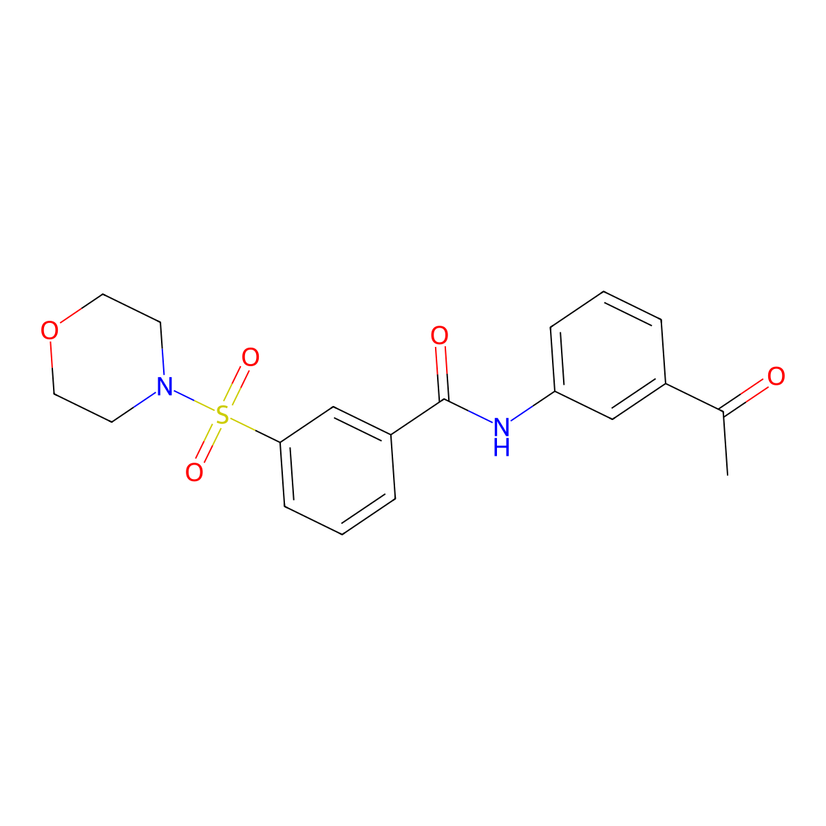 N-(3-Acetyl-phenyl)-3-(morpholine-4-sulfonyl)-benzamide molecular structure, CAS 313659-13-1