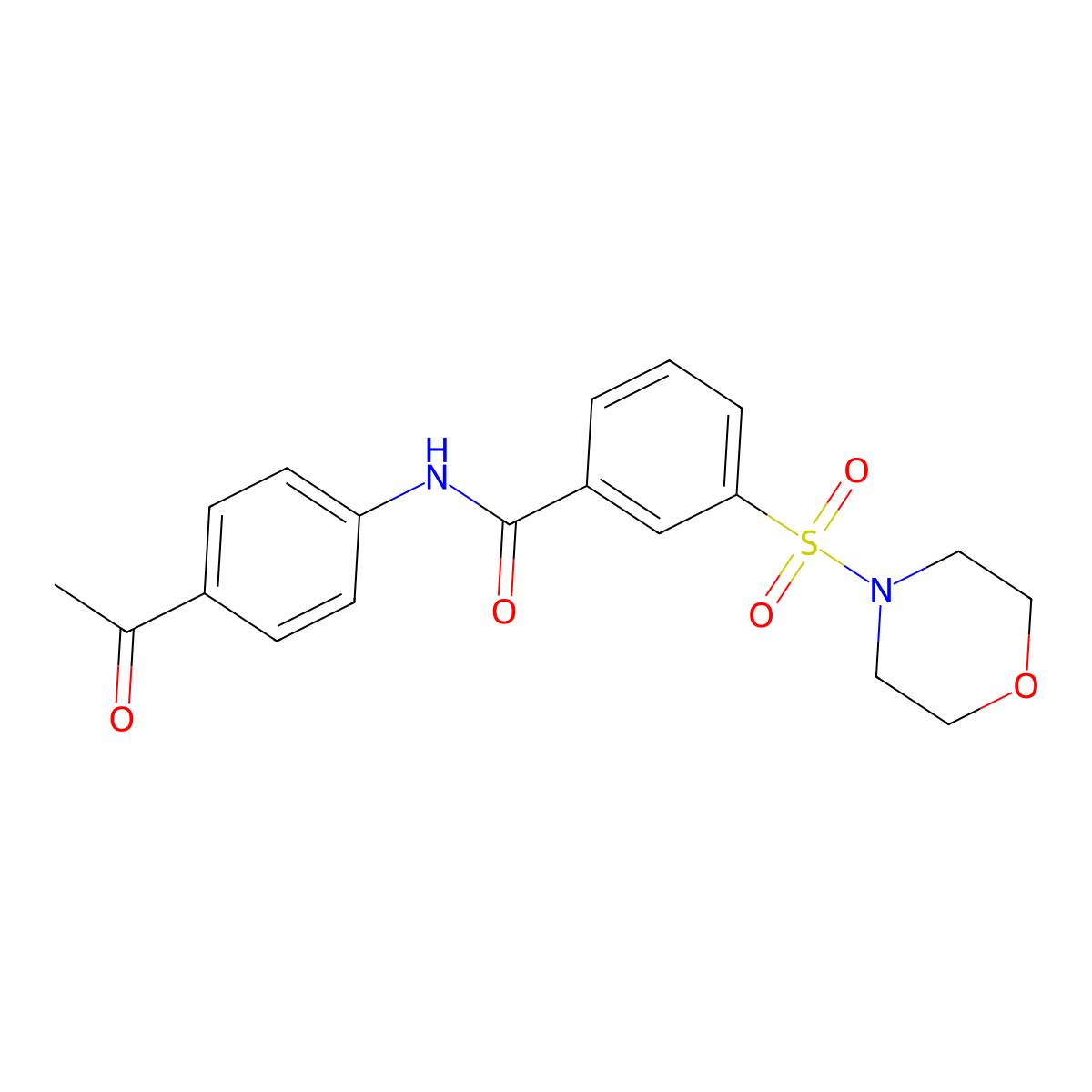 N-(4-acetylphenyl)-3-morpholin-4-ylsulfonylbenzamide molecular structure, CAS 313659-19-7