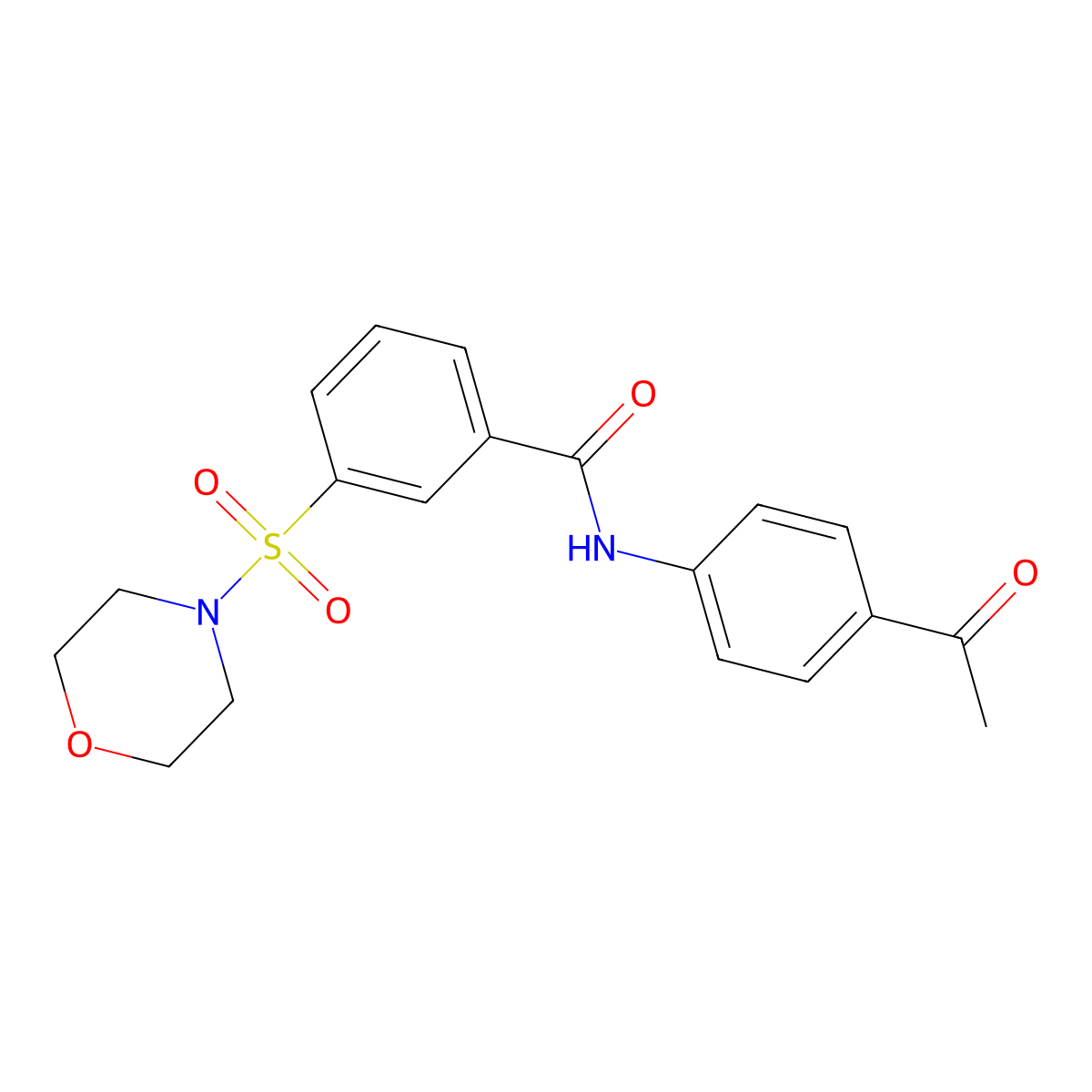 N-(4-acetylphenyl)-3-morpholin-4-ylsulfonylbenzamide molecular structure, CAS 313659-19-7