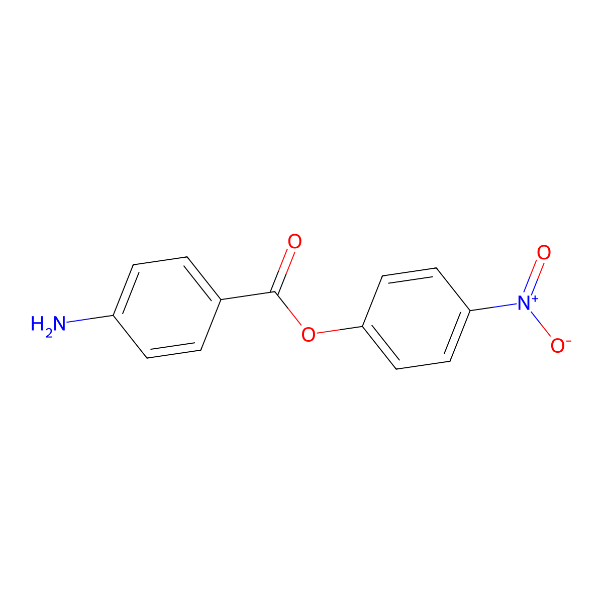 4-Nitrophenyl 4-aminobenzoate molecular structure, CAS 31366-38-8