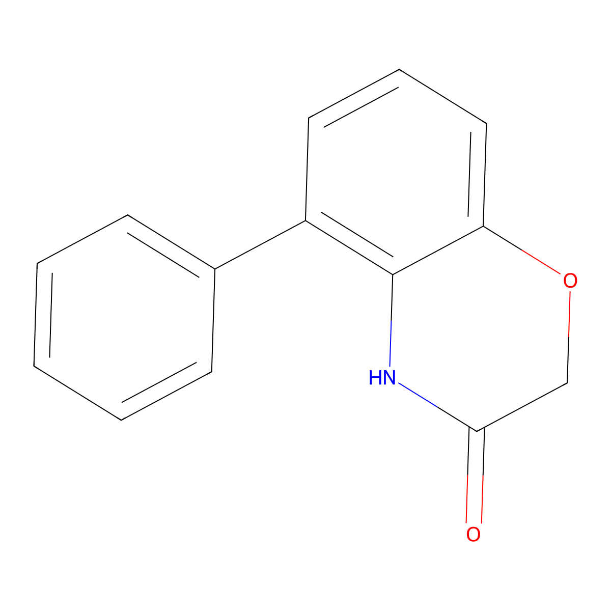 5-Phenyl-2H-1,4-benzoxazin-3(4H)-one molecular structure, CAS 31366-50-4